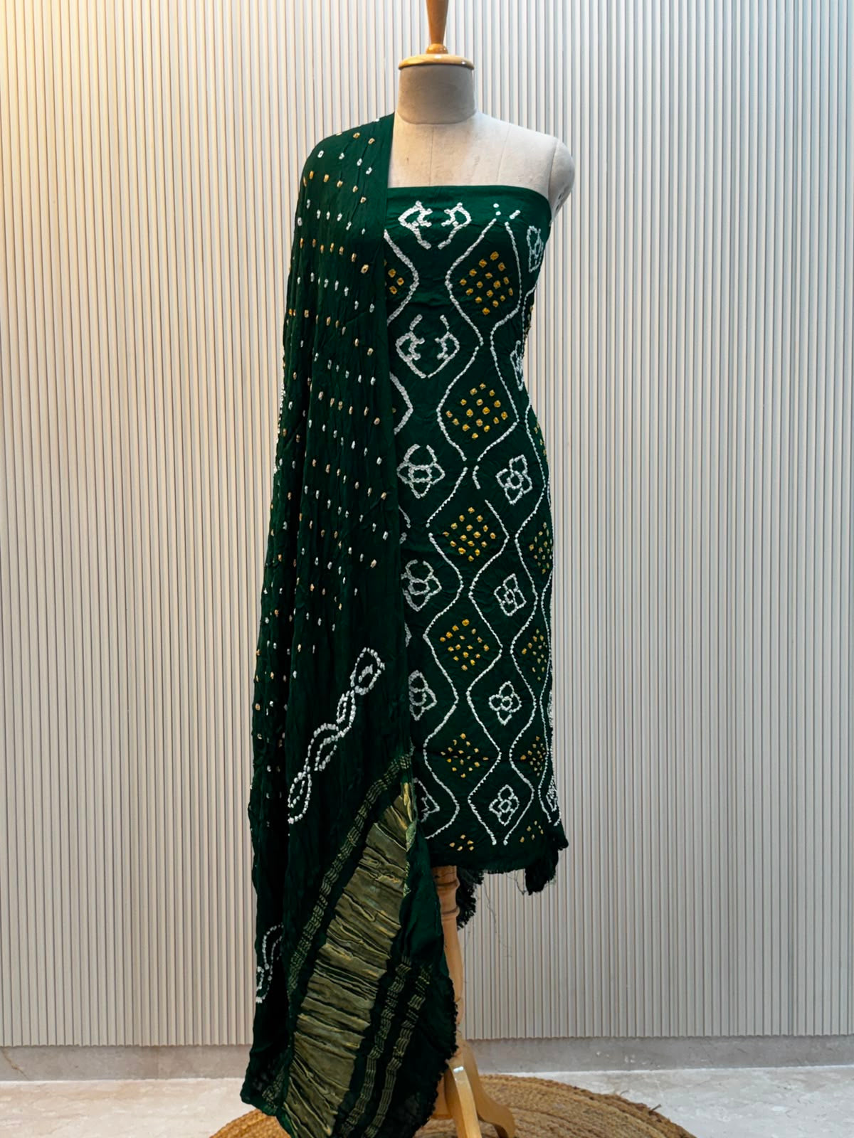 Modal Silk Bandhni 3pc Suit