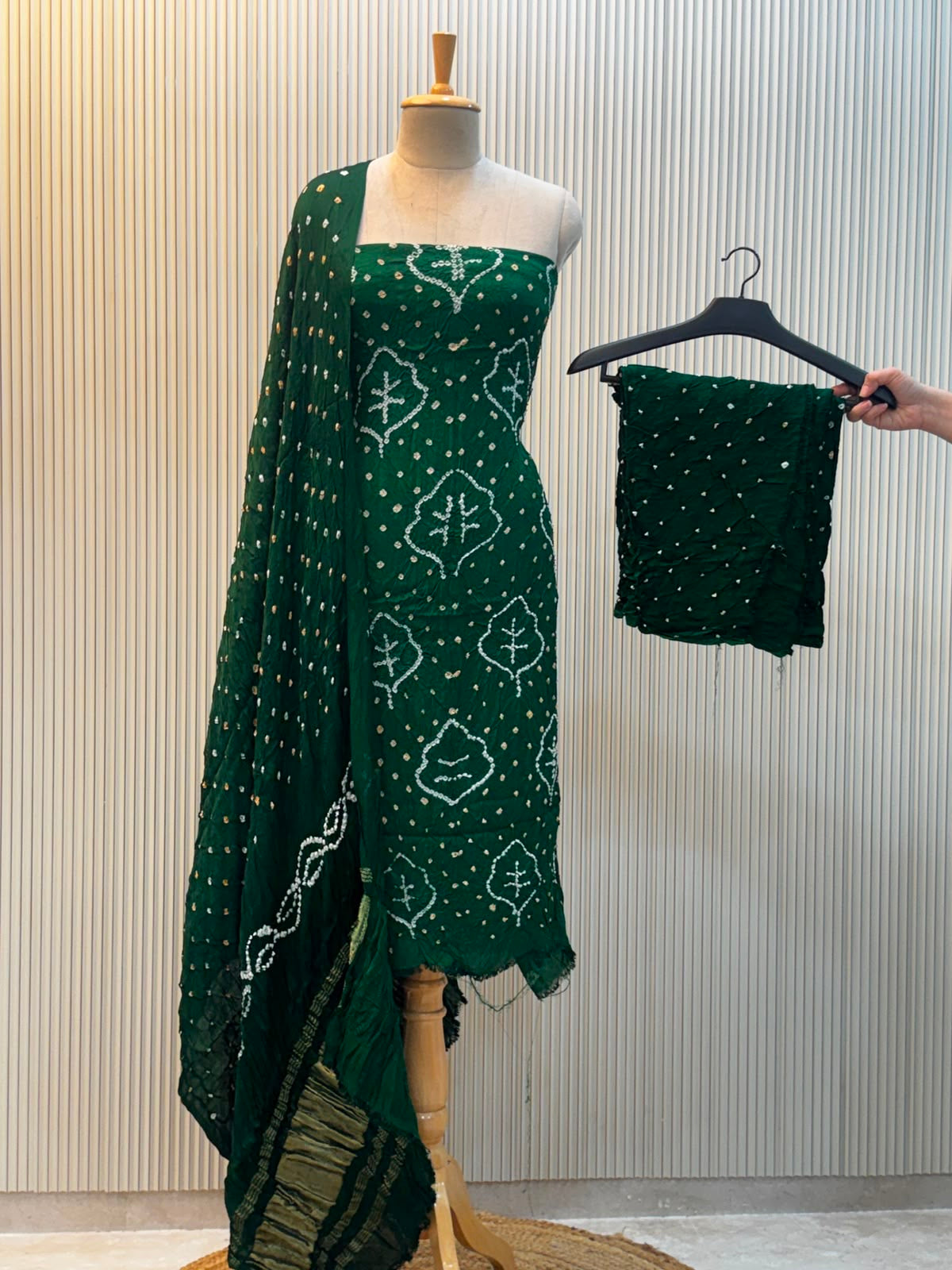 Modal Silk Bandhni 3pc Suit