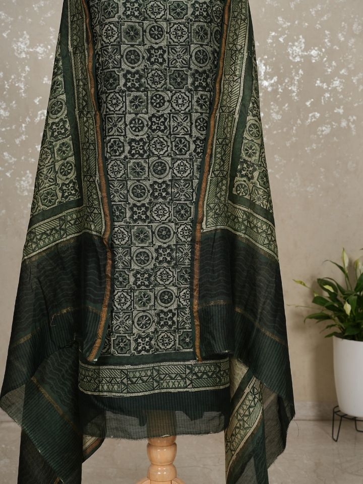 Maheshwari silk suits with digital printed shirt and dupatta with plain imported silk bottom
