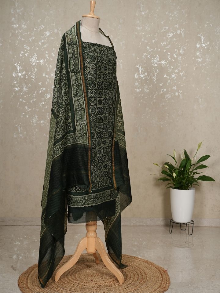 Maheshwari silk suits with digital printed shirt and dupatta with plain imported silk bottom