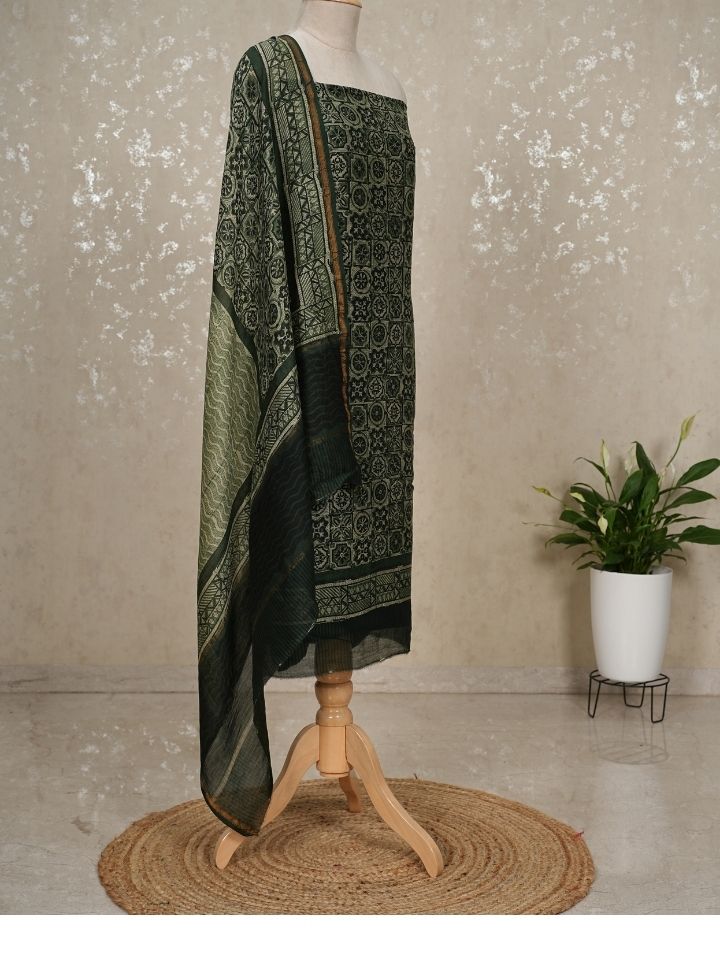 Maheshwari silk suits with digital printed shirt and dupatta with plain imported silk bottom