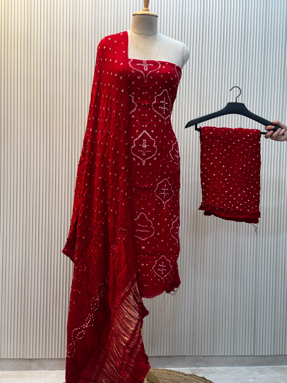 Modal Silk Bandhni 3pc Suit