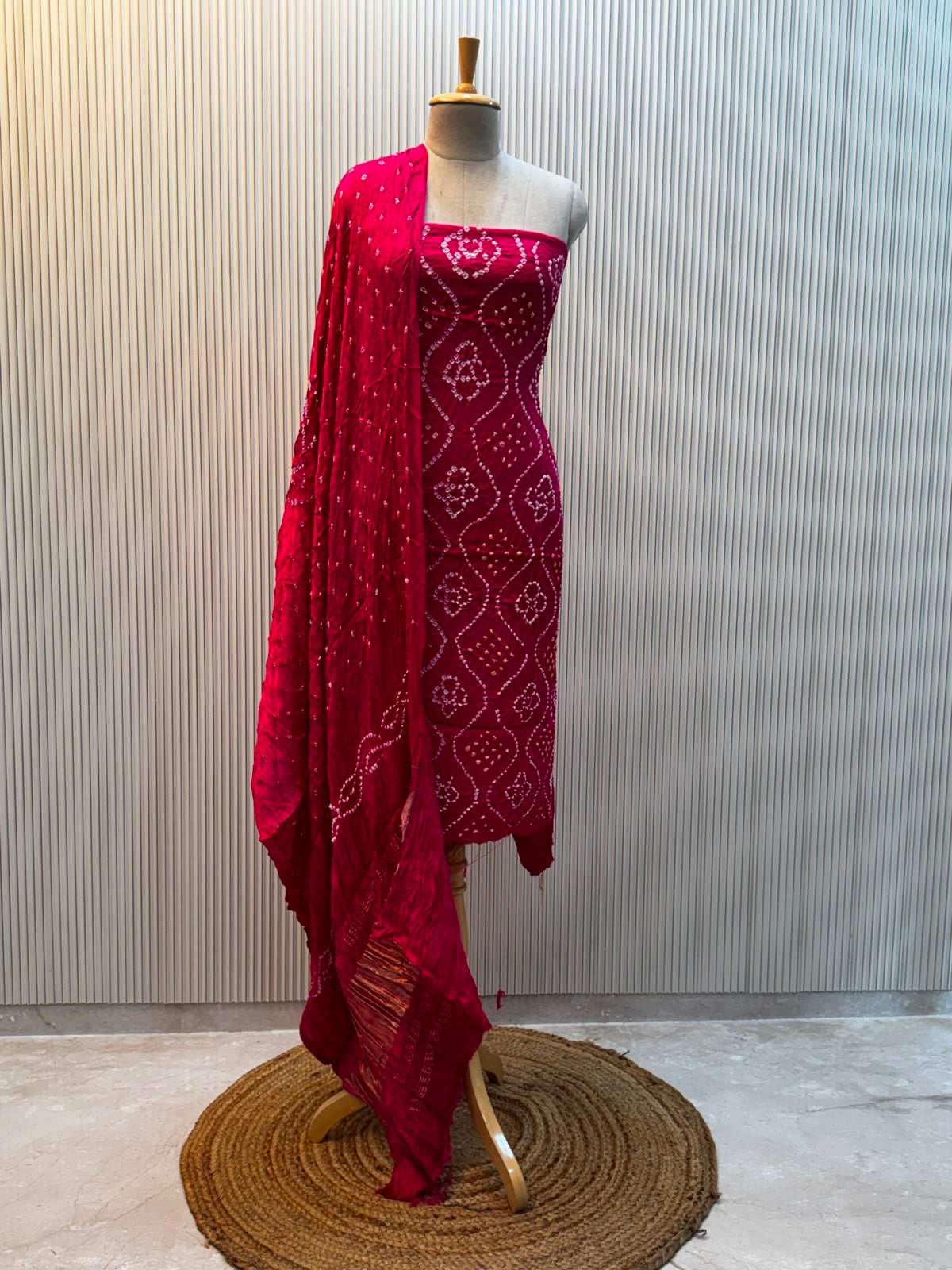 Modal Silk Bandhni 3pc Suit