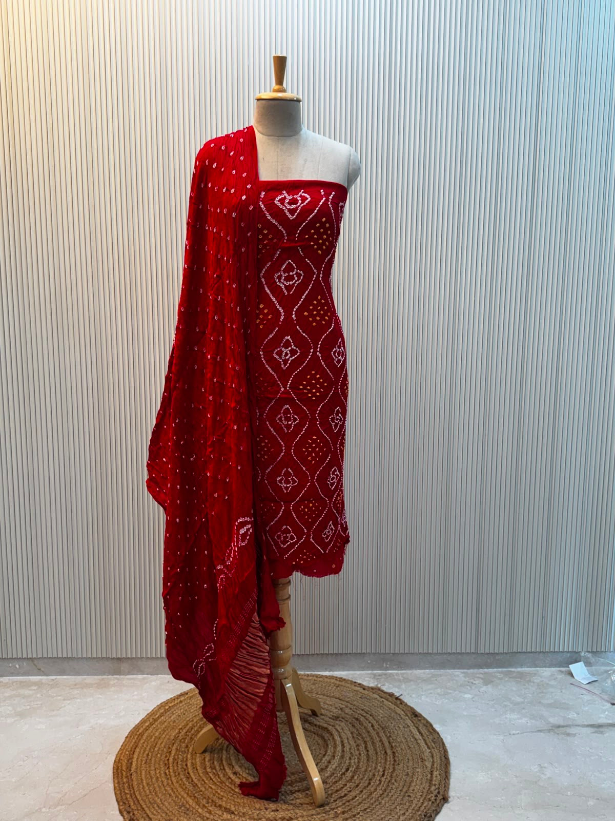 Modal Silk Bandhni 3pc Suit