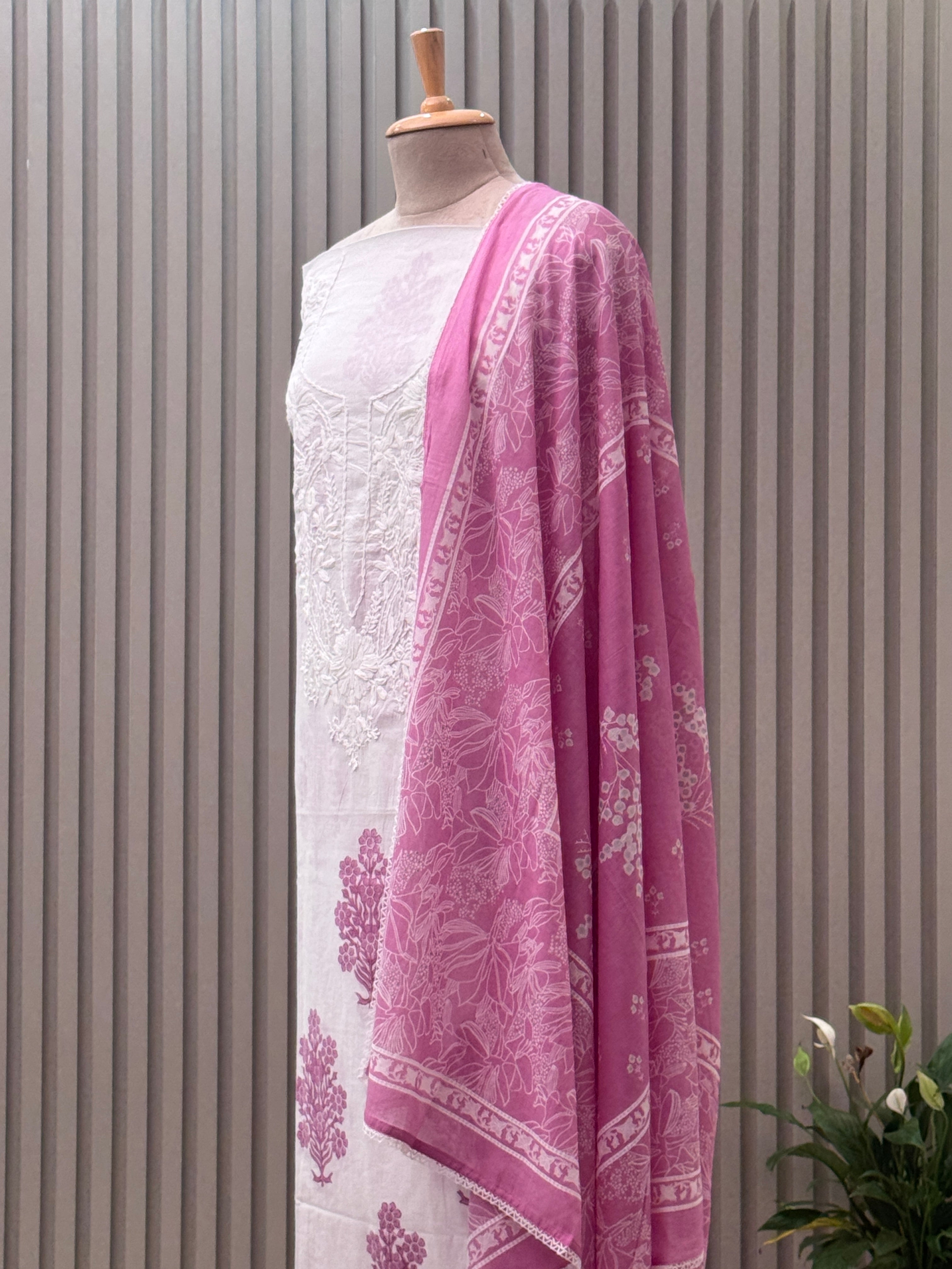 Cotton Suit Embroidered Neck Suit 3pc set