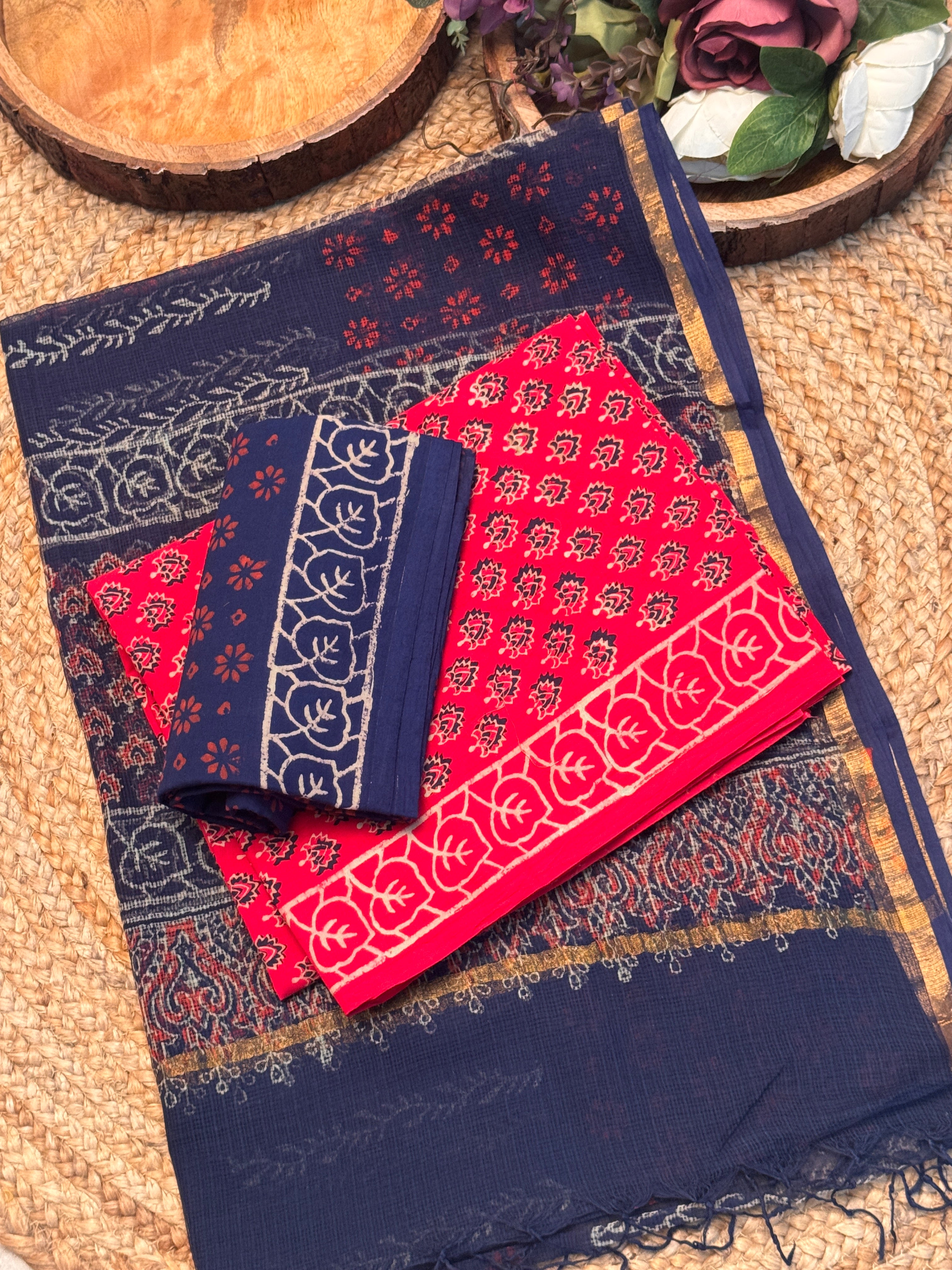 Elegant Cotton Suit with Kota Doria Dupatta