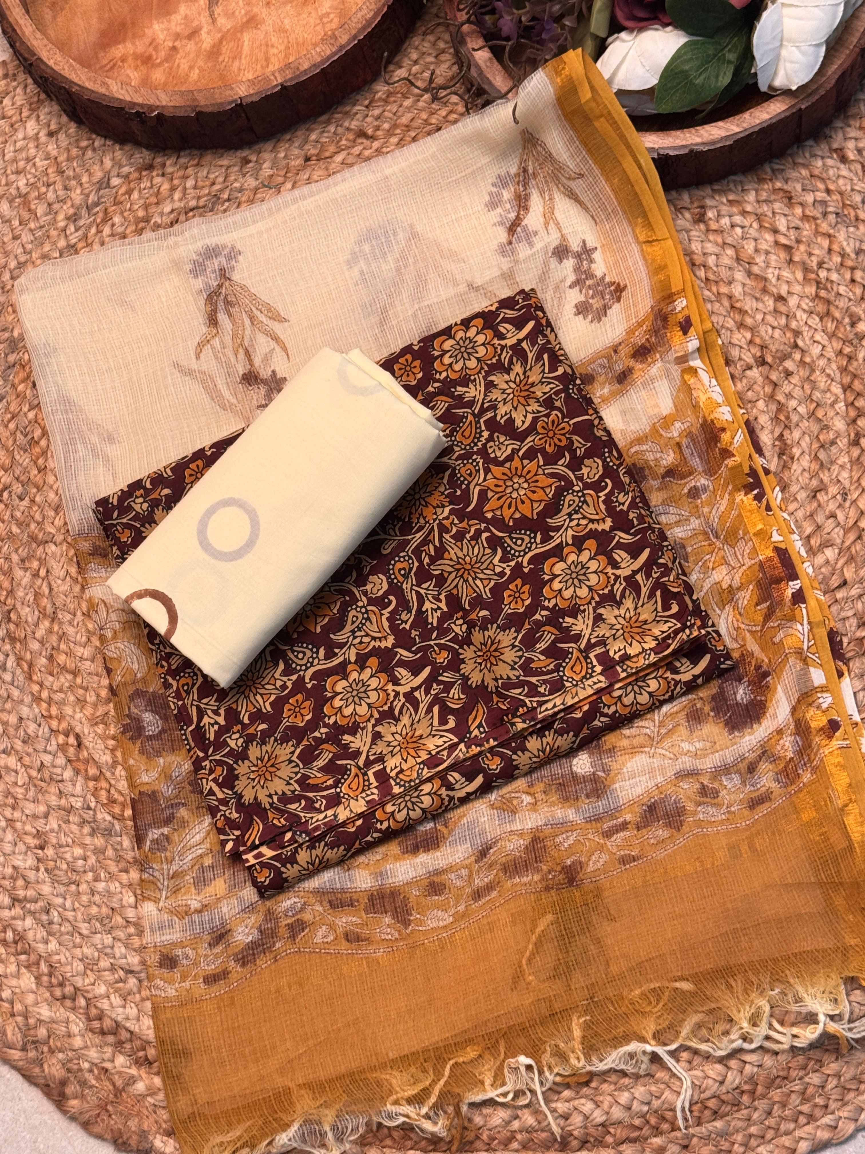 Elegant Cotton Suit with Kota Doria Dupatta