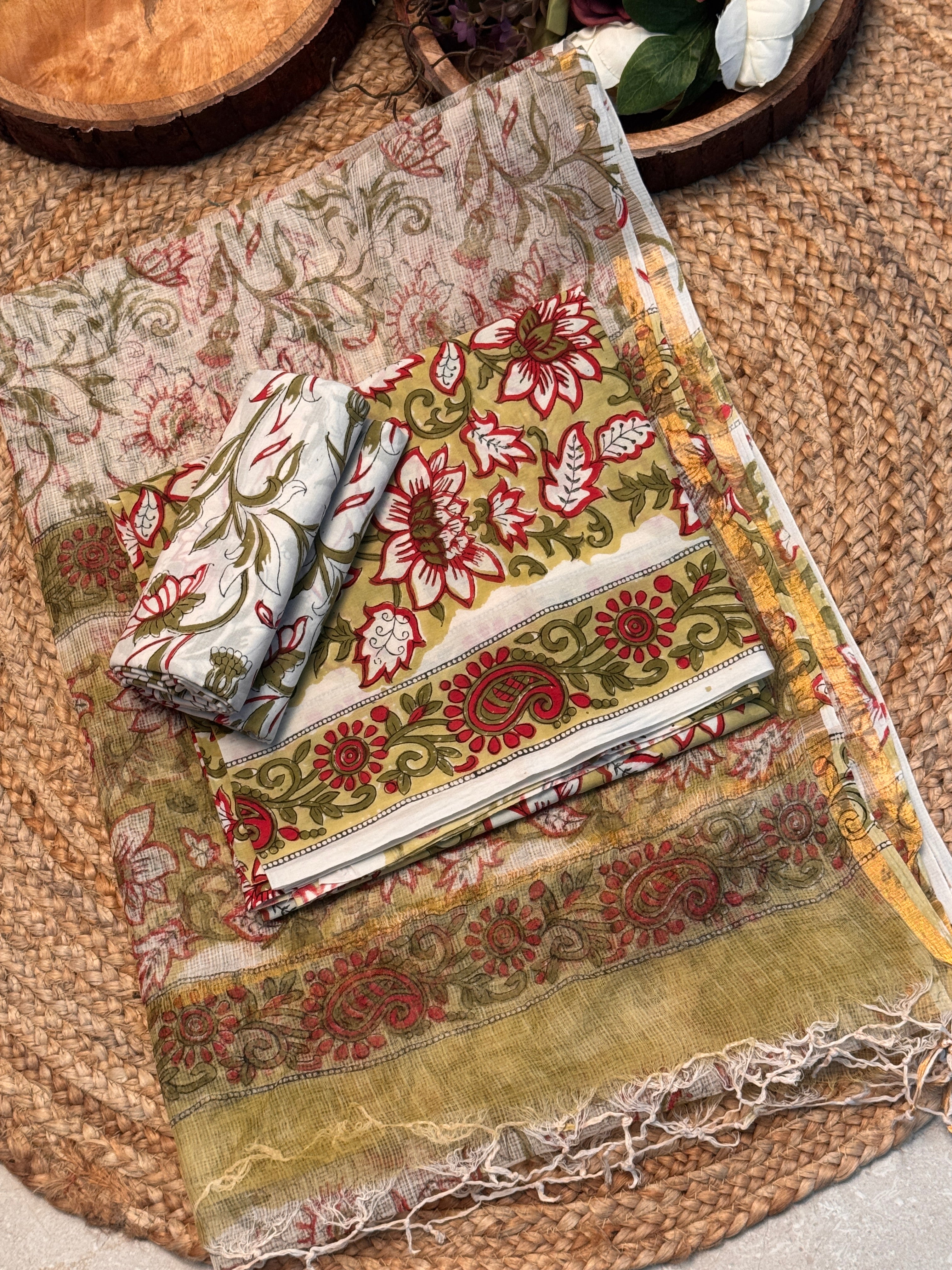 Elegant Cotton Suit with Kota Doria Dupatta