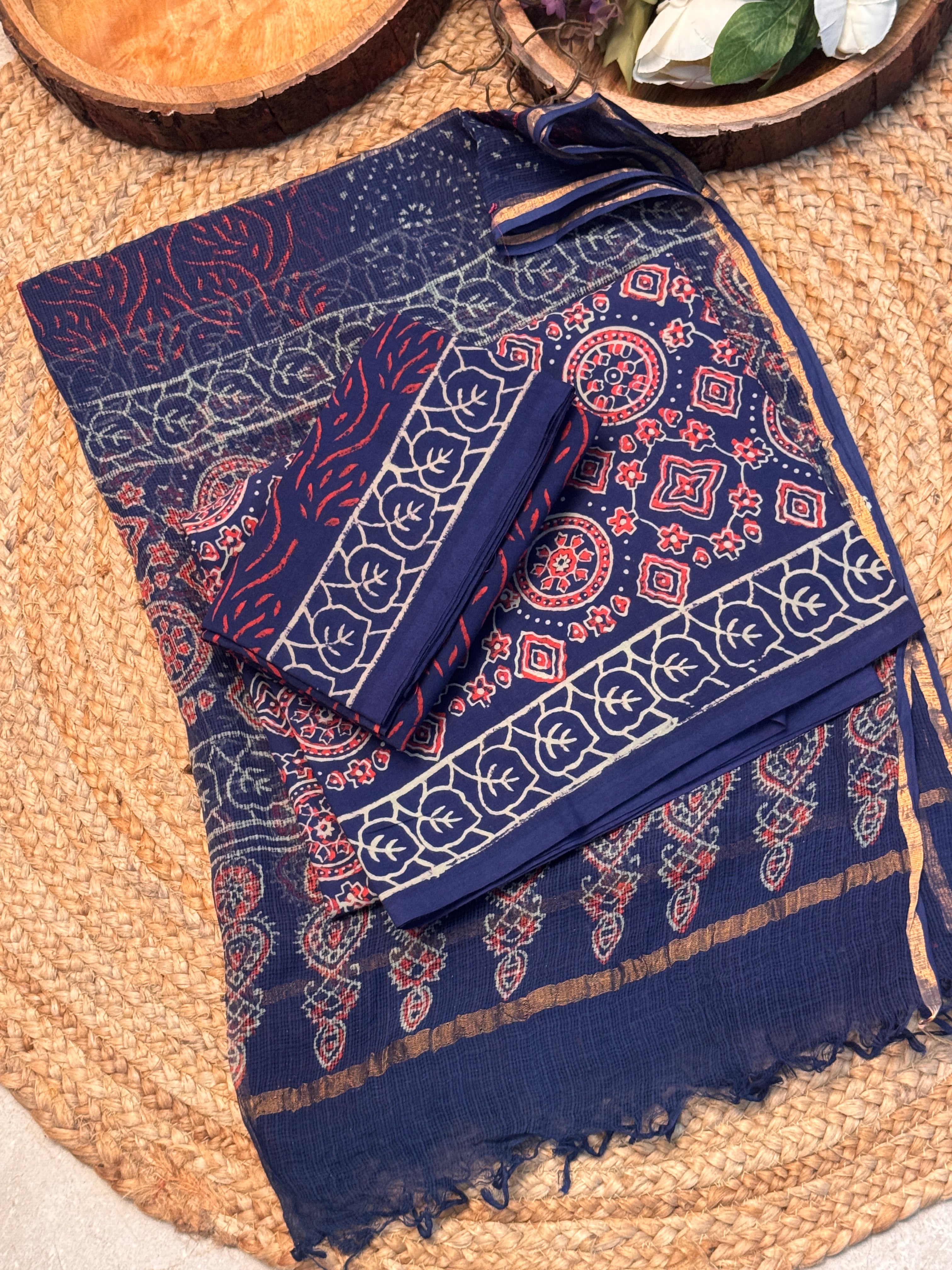 Elegant Cotton Suit with Kota Doria Dupatta