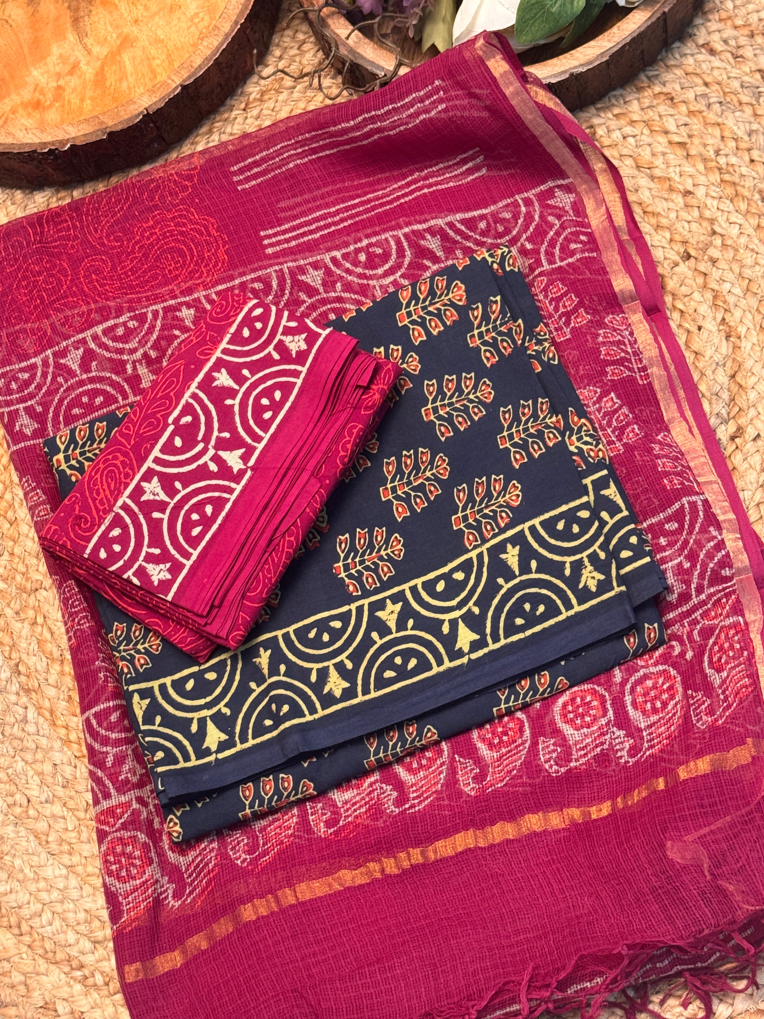 Elegant Cotton Suit with Kota Doria Dupatta