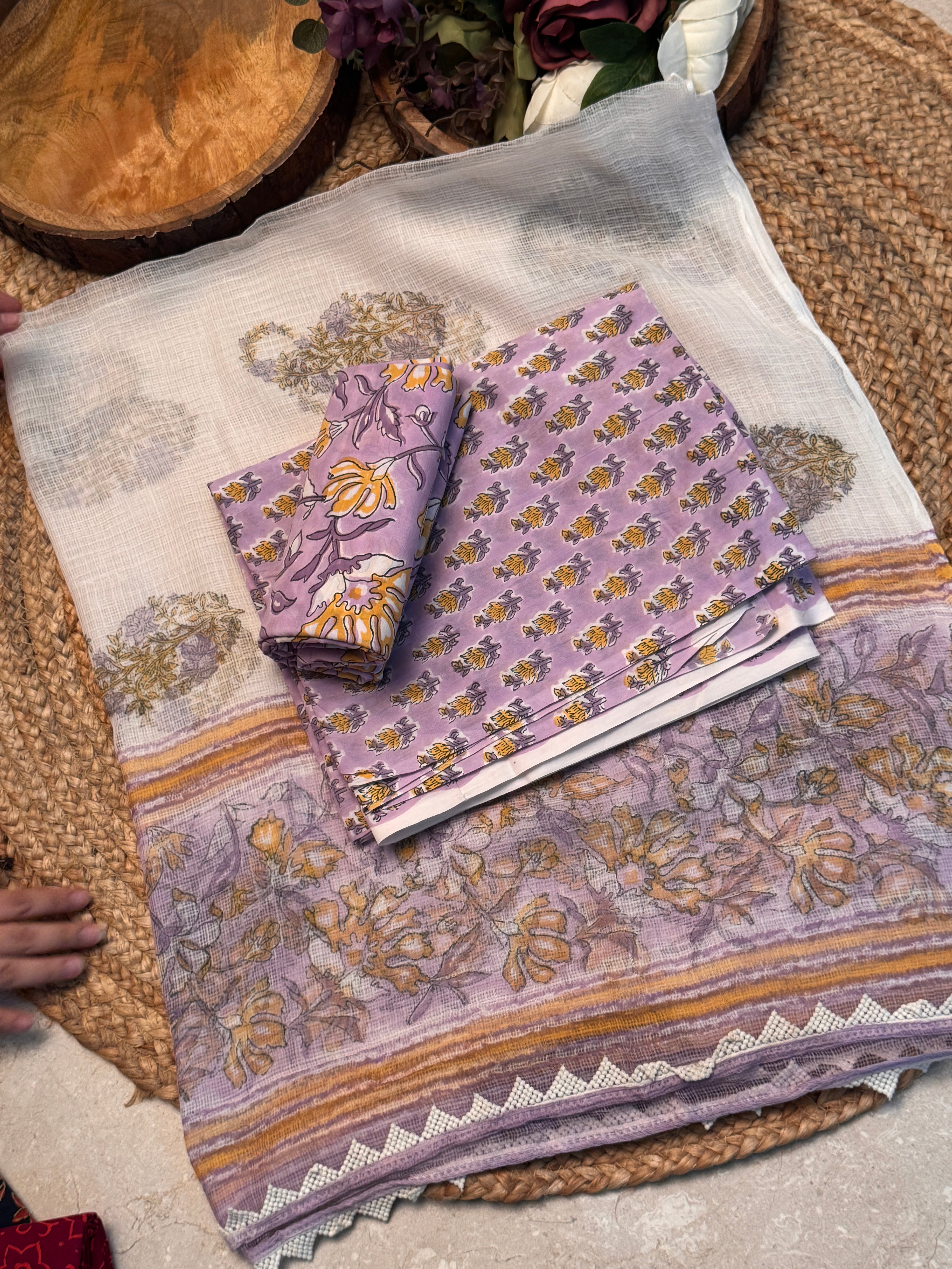 Elegant Cotton Suit with Kota Doria Dupatta