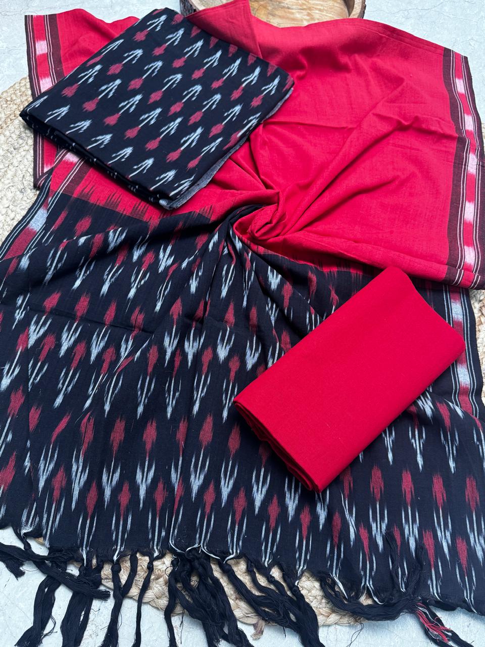 Pure Cotton Handloom Ikkat Suit Set – 3PC