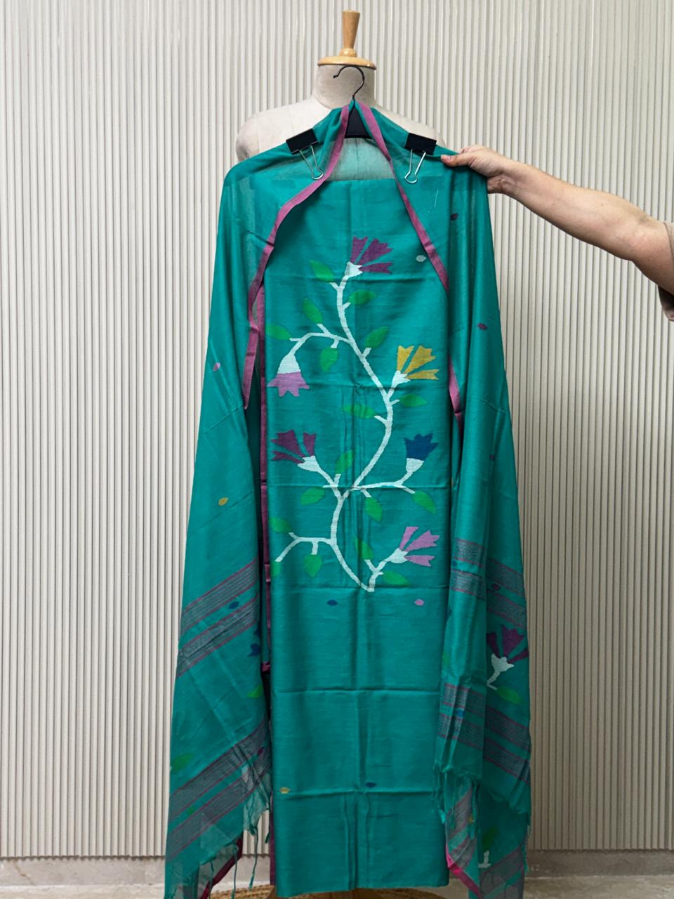 Pure Mul Cotton Handloom Jamdani Suit with Dupatta – 2 Piece