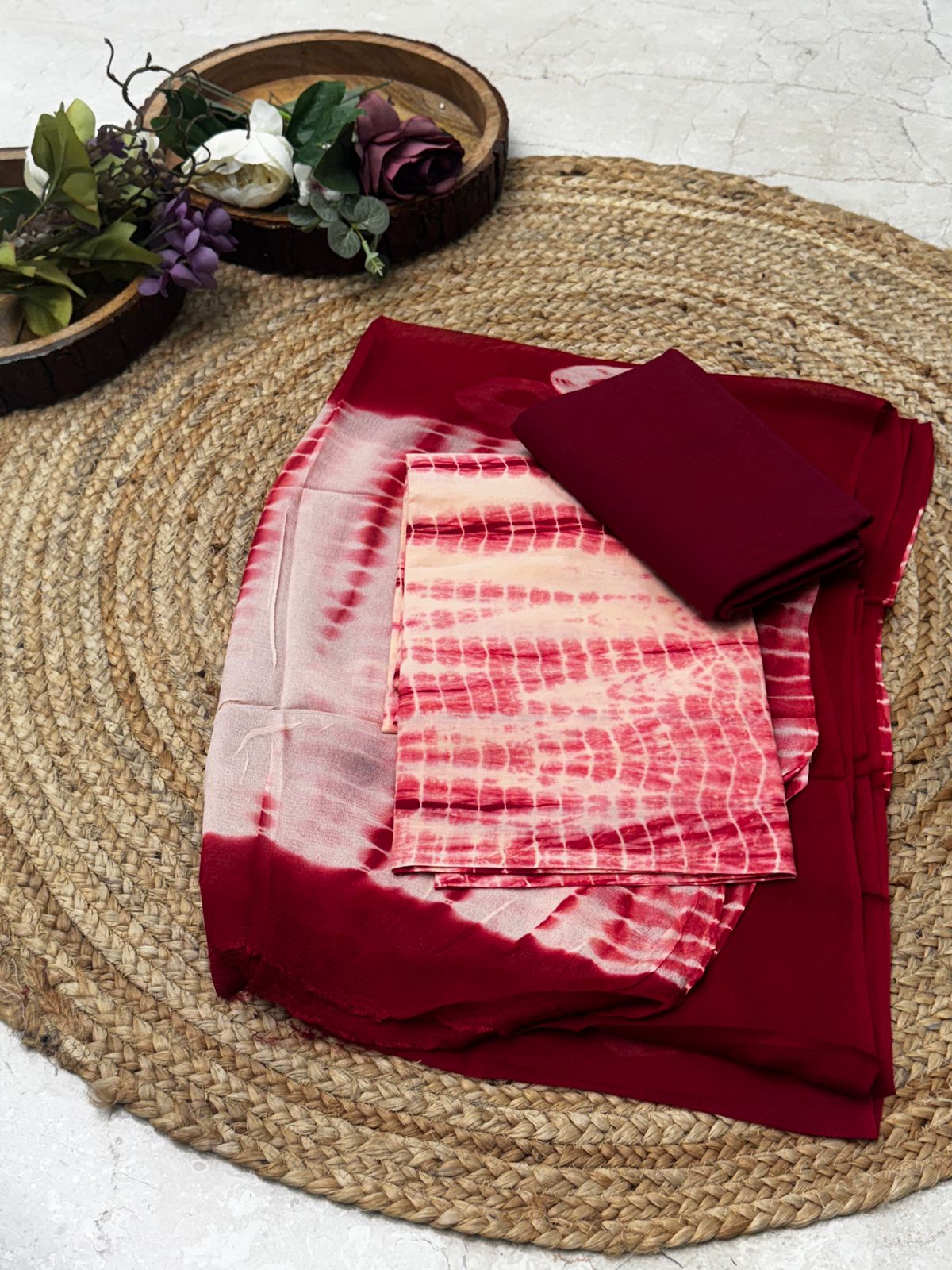 PURE cotton suit with chiffon dupatta suit