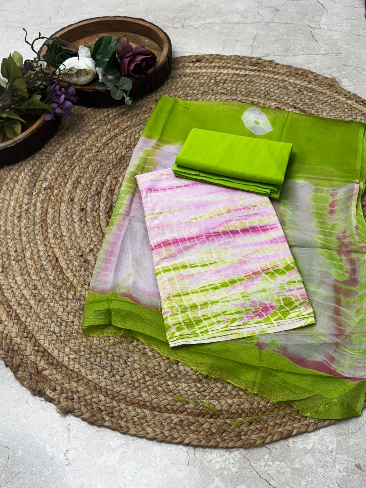 PURE cotton suit with chiffon dupatta suit