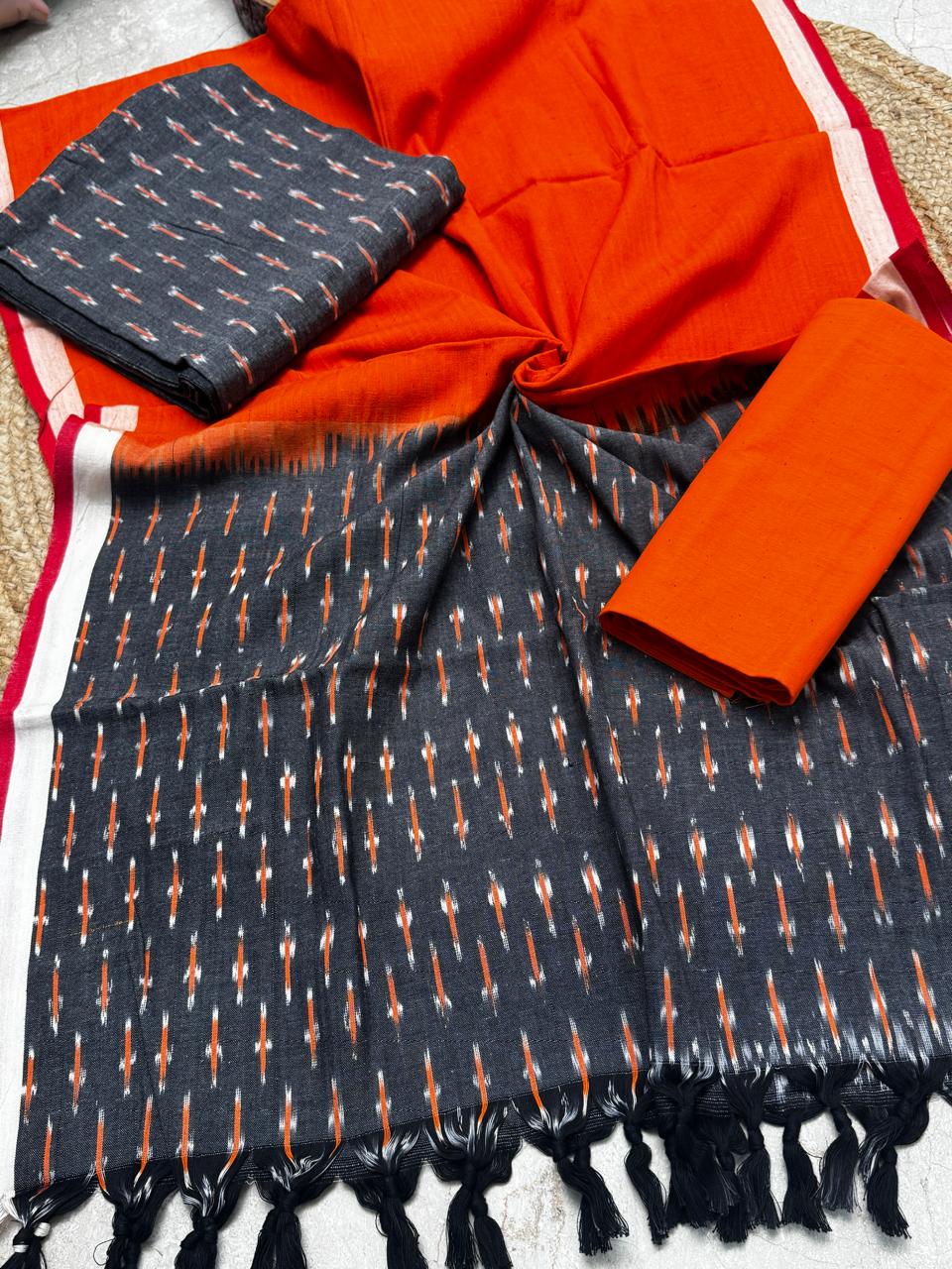 Pure Cotton Handloom Ikkat Suit Set – 3PC